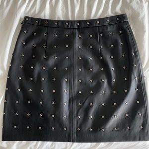 Studded faux leather skirt